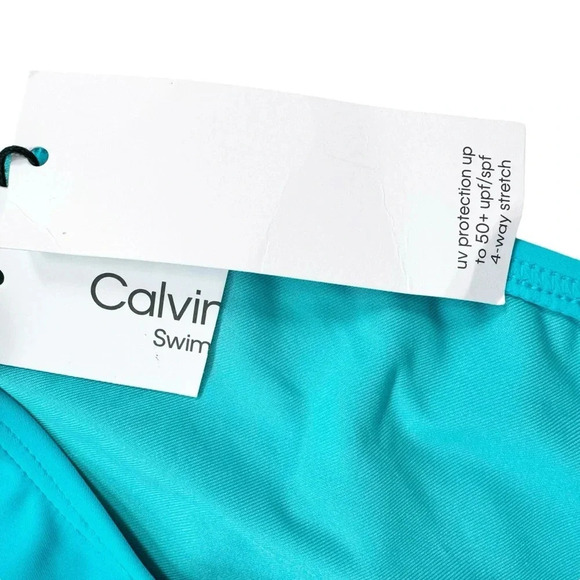 NWT Calvin Klein 50 SPF Ruched Sides Hipster Bikini Bottoms Aqua size XL - Picture 8 of 10